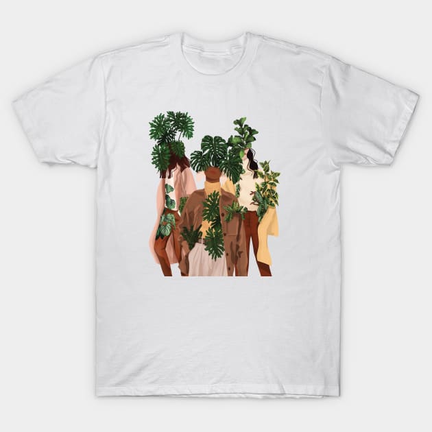 Modern Plant Ladies T-Shirt by Gush Art Studio 1